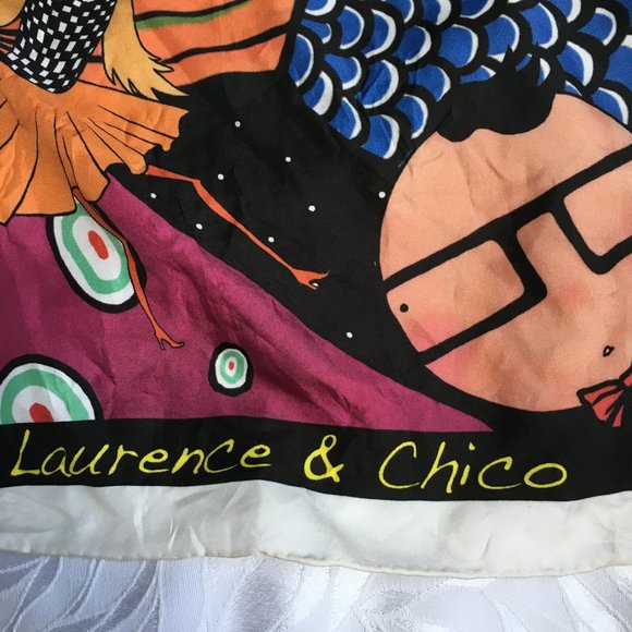 Laurence & Chico Scarf 34" Square Psychedelic - Picture 8 of 9